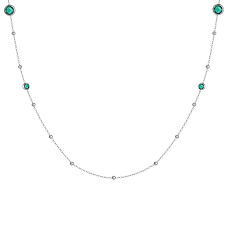 COLLANA DONNA IN ACCIAIO CON ZIRCONI VERDI