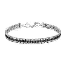 BRACCIALE UOMO IN ACCIAIO E ZIRCONI NERI