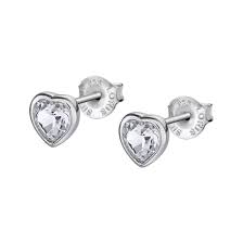orecchini cuore cristalli e argento
