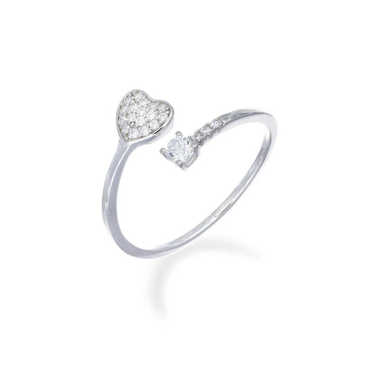 Anello Regolabile con Cuore e Punto Luce