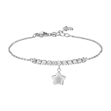 BRACCIALE DONNA IN ACCIAIO CON STELLA E ZIRCONI BIANCHI