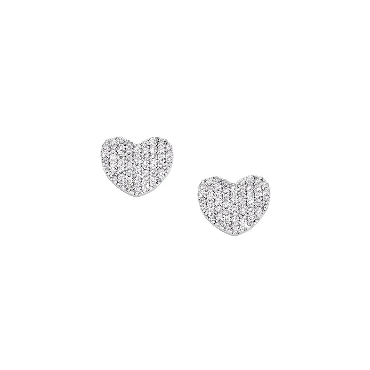 Orecchini Cuore Flat Pavé