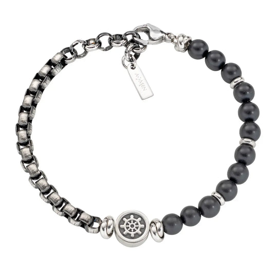Bracciale in Acciaio e Onice Timone