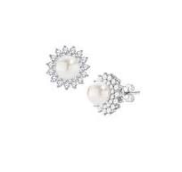Orecchini Fiore Grande Perla e Zirconi
