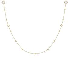COLLANA DONNA IN ACCIAIO DORATO CON ZIRCONI BIANCHI