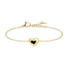 BRACCIALE DONNA IN ACCIAIO DORATO CON CUORE