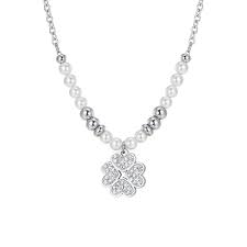 COLLANA PERLE E QUADRIFOGLIO