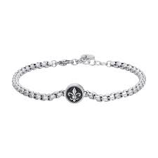 BRACCIALE UOMO IN ACCIAIO CON GIGLIO