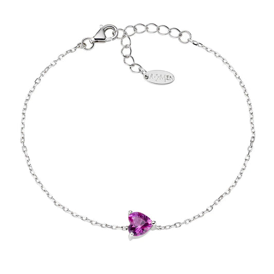 Bracciale Solitario Cuore Fucsia