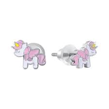 ORECCHINI BAMBINA IN ACCIAIO CON UNICORNI