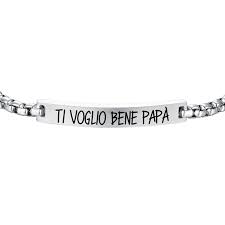 BRACCIALE UOMO IN ACCIAIO TI VOGLIO BENE PAPA'