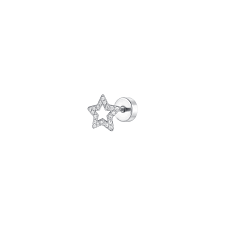 PIERCING ORECCHIO DONNA IN ACCIAIO FORMA STELLA CON ZIRCONI BIANCHI