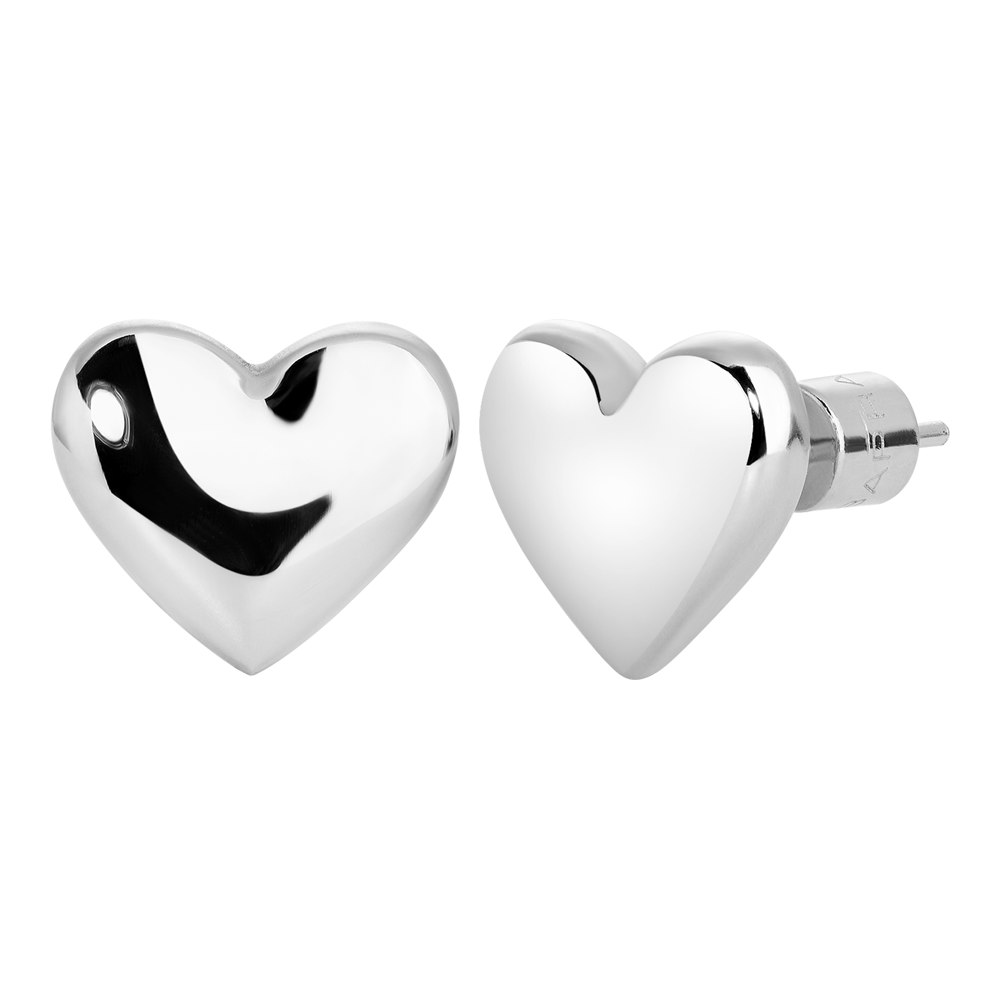 MONO ORECCHINO CUORE IN ACCIAIO