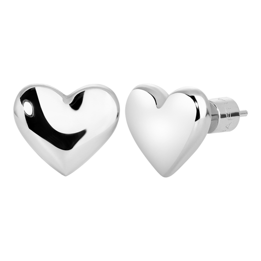 MONO ORECCHINO CUORE IN ACCIAIO
