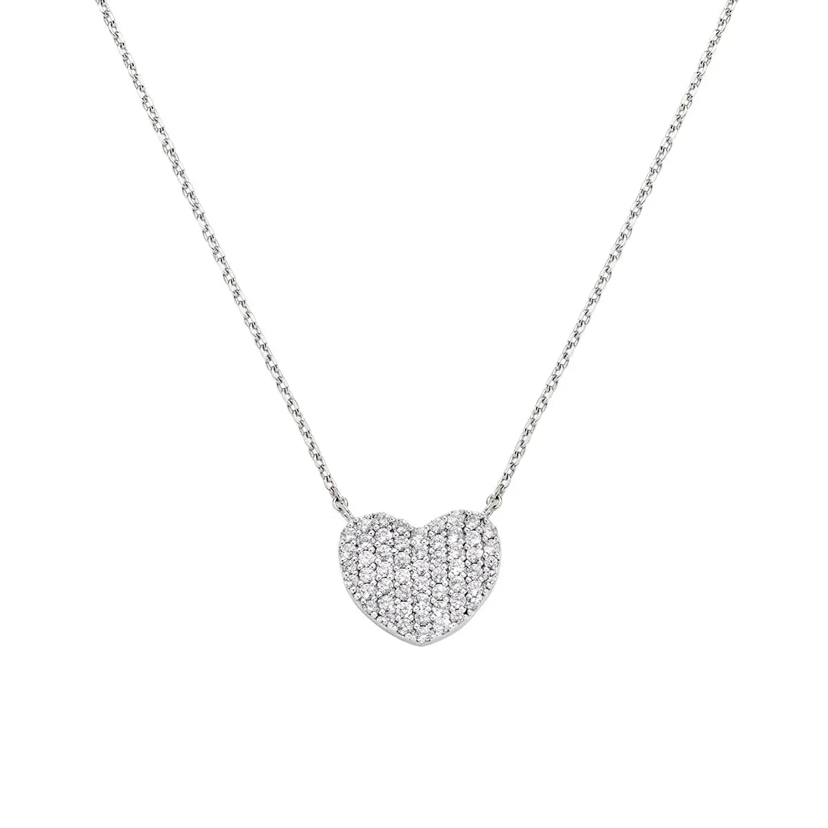 Collana Cuore Flat Pavé