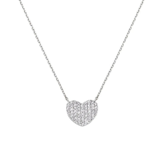 Collana Cuore Flat Pavé