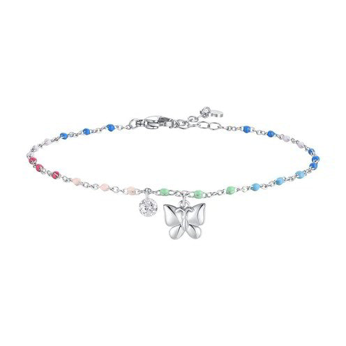 CAVIGLIERA DONNA MULTICOLORE FARFALLA PENDENTE