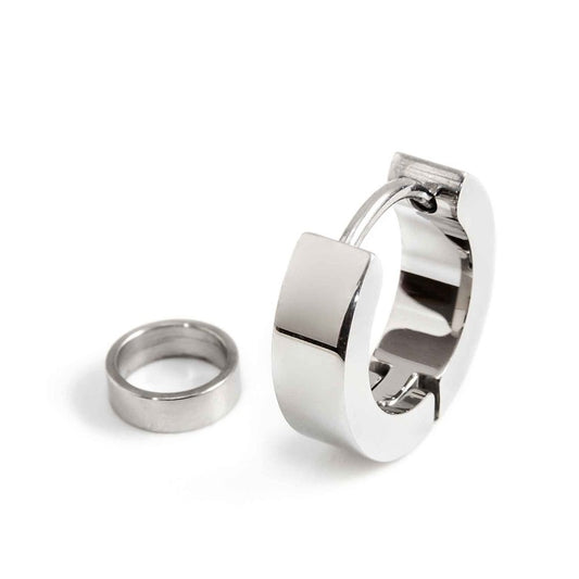 Orecchino a cerchio 14mm con anello per charm (BASE BIANCA LUCIDA o SATINATA o BASE NERA )