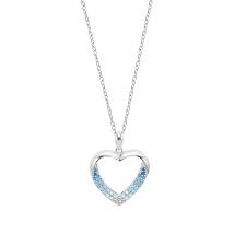 COLLANA CUORE TRAFORATO CON CRISTALLI CELESTI