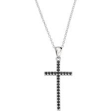 Collana Croce Doppio Colore Nero e Bianco