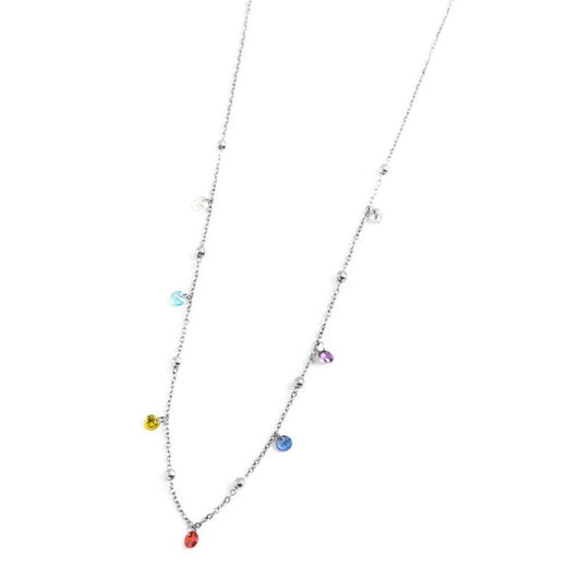 Collana con SW MULTICOLORE e sfere ( BASE BIANCA o GIALLA )