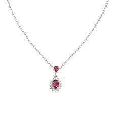 Collana Mini Royal Lady con Zircone Rosso Ciliegia