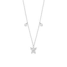 COLLANA DONNA IN ACCIAIO CON PENDENTE FARFALLA ED ALI ZIRCONE BIANCO