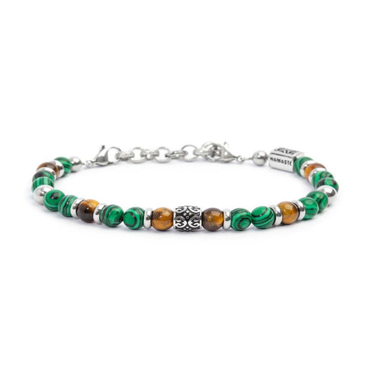 Bracciale malachite e occhio di tigre 6mm