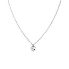 Collana con cuore centrale con zircone BIANCO