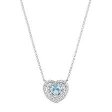 Collana Batticuore con Zircone Acquamarina