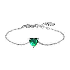 BRACCIALE DONNA IN ACCIAIO CON CUORE CRISTALLO ROSA