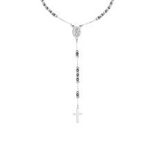 COLLANA ROSARIO UOMO CON EMATITE GRIGIA