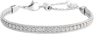 Bracciale tennis zirconi baguette catena snake squadrata
