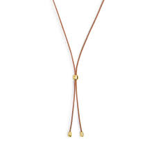 COLLANA CORDINO A LACCIO MARRONE BASE GIALLA
