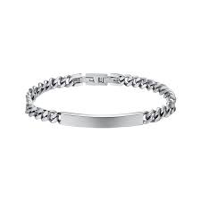BRACCIALE UOMO IN ACCIAIO CON PIASTRA SILVER