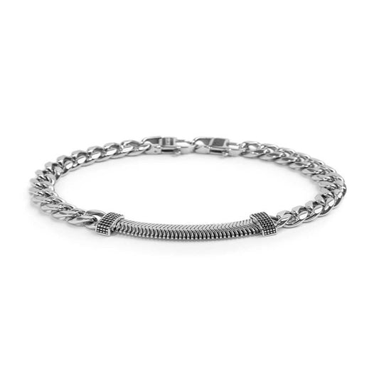 BRACCIALE CON CATENA SNAKE PIATTA