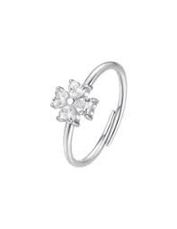 ANELLO QUADRIFOGLIO CON CRISTALLI BIANCHI