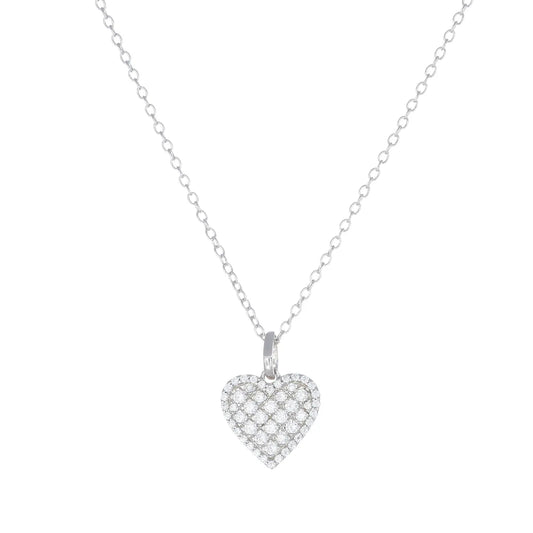 Collana con Cuore Pavé di Zirconi Bianchi