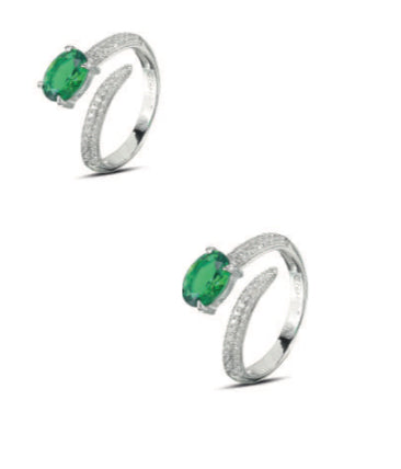 ANELLO ARGENTO PIETRA VERDE