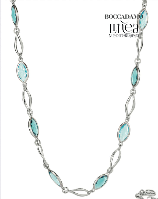 COLLANA base bianca con pietre