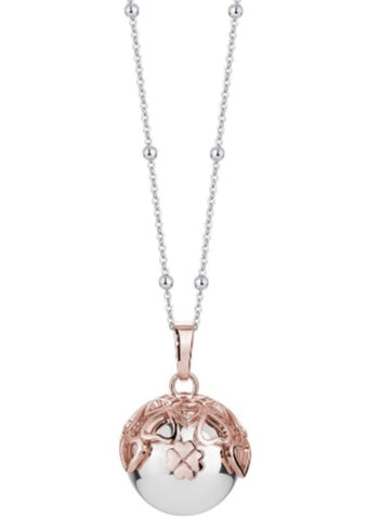 COLLANA CHIAMA ANGELI BICOLORE CON QUADRIFOGLIO