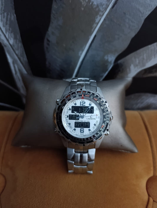OROLOGIO UOMO ACCIAIO DIGITALE E ANALOGICO LAURENS