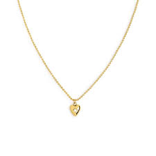 Collana con cuore centrale con zircone GIALLO