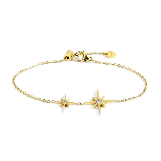 Bracciale rosa dei venti doppio pendente (BASE GIALLA)