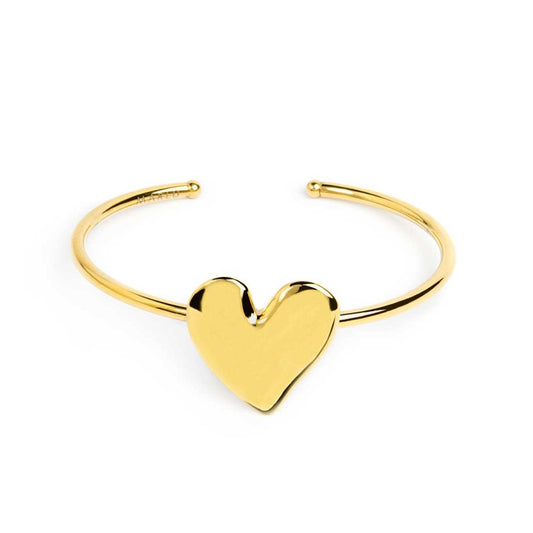 BRACCIALE RIGIDO CON CUORE IRREGOLARE GOLD