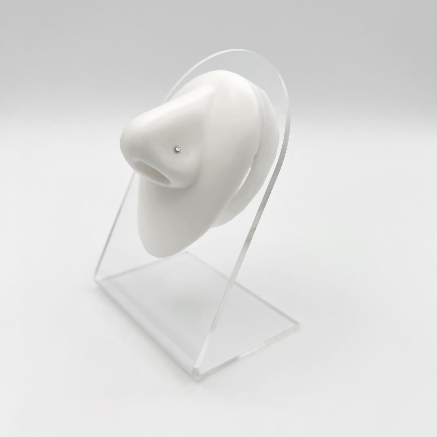 Chiodino Da Naso Curvo Con Cristallo Da 2mm