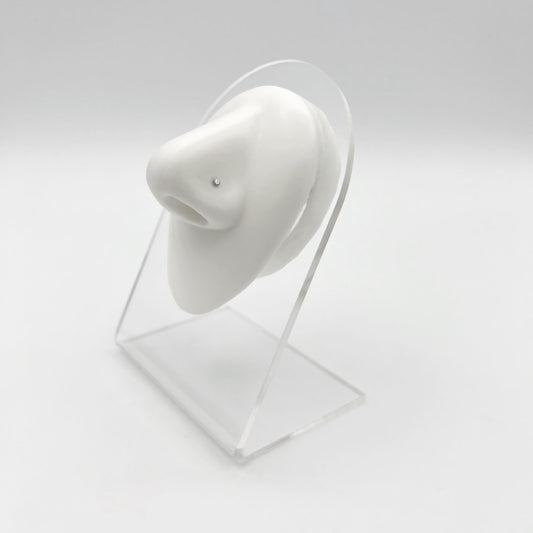 Chiodino Da Naso Curvo Con Cristallo Da 2mm