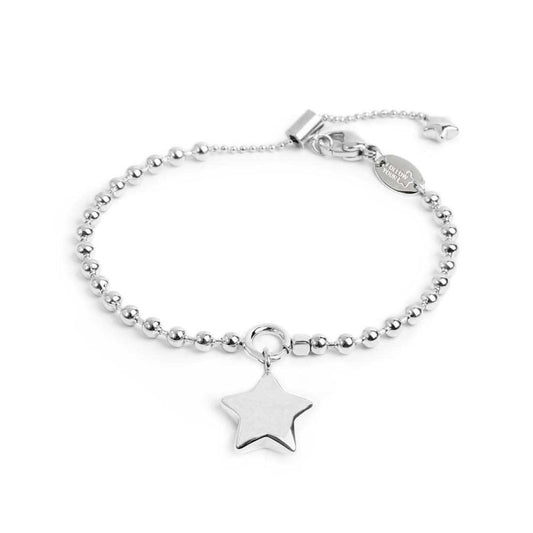 Bracciale catena a sfere con stella BIANCO