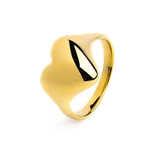 Anello cuore bombato GIALLO