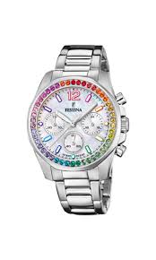 OROLOGIO DONNA ARCOBALENO  MADRE PERLA BASE BIANCA E ROSATA